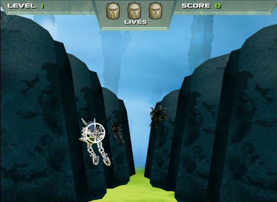 Bionicle Mistika: Run the Gauntlet (Browser) screenshot: And there's Gali. Better get her, too.