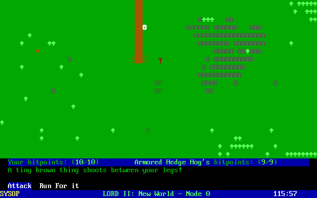 Legend of the Red Dragon II: New World (DOS) screenshot: Combat! Let us bloody our weapons!