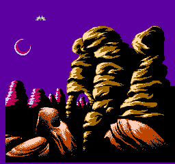 Solar Jetman: Hunt for the Golden Warpship (NES) screenshot: There are plenty of planets to explore, like this one. Some of the best graphics to ever grace a NES.