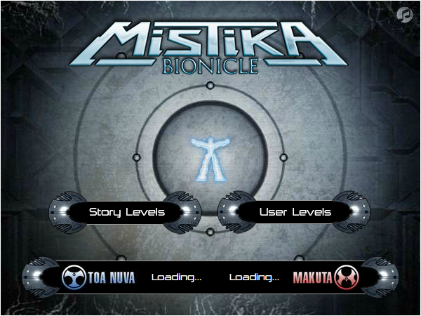 Bionicle Mistika (Browser) screenshot: Title screen.
