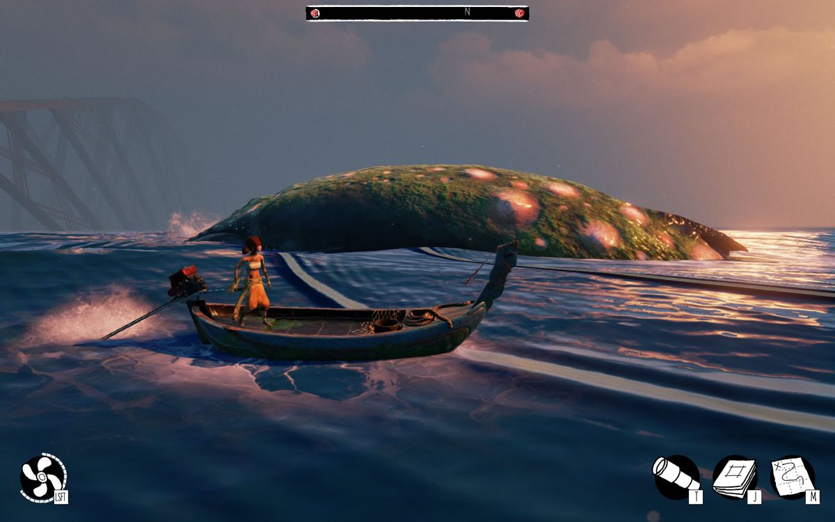 Submerged (Windows) screenshot: A large creature is spotted.