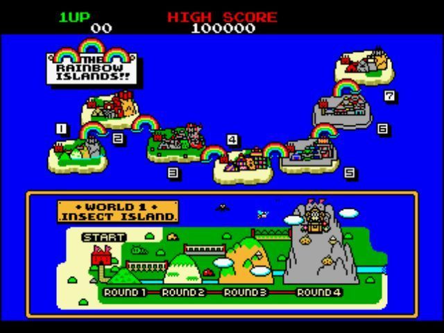 Arcade 2 Collection (Windows) screenshot: Rainbow Islands.<br>One of the instruction screens before the game starts