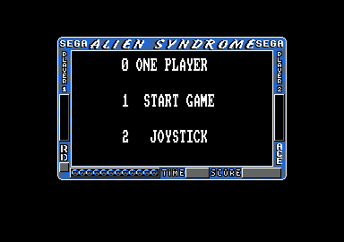 Alien Syndrome (Amstrad CPC) screenshot: Main menu