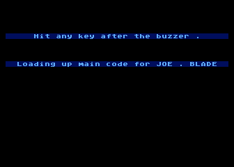 Joe Blade (Atari 8-bit) screenshot: Loading screen