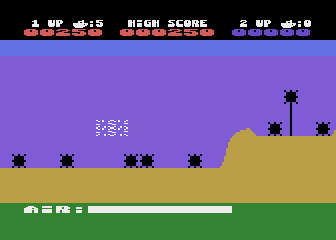 Sea Dragon (Atari 8-bit) screenshot: Mayday, mayday! We have taken a hit!
