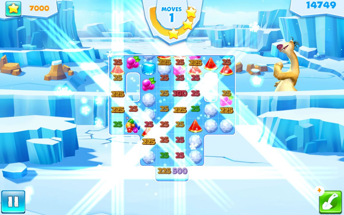 Ice Age: Avalanche (Windows Apps) screenshot: Multiple power-ups at once