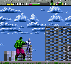 The Incredible Hulk (SNES) screenshot: Don't mess with The Hulk!