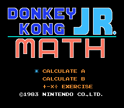 Donkey Kong Jr. Math (NES) screenshot: Title screen