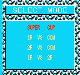 Goal! Two (NES) screenshot: Select mode screen