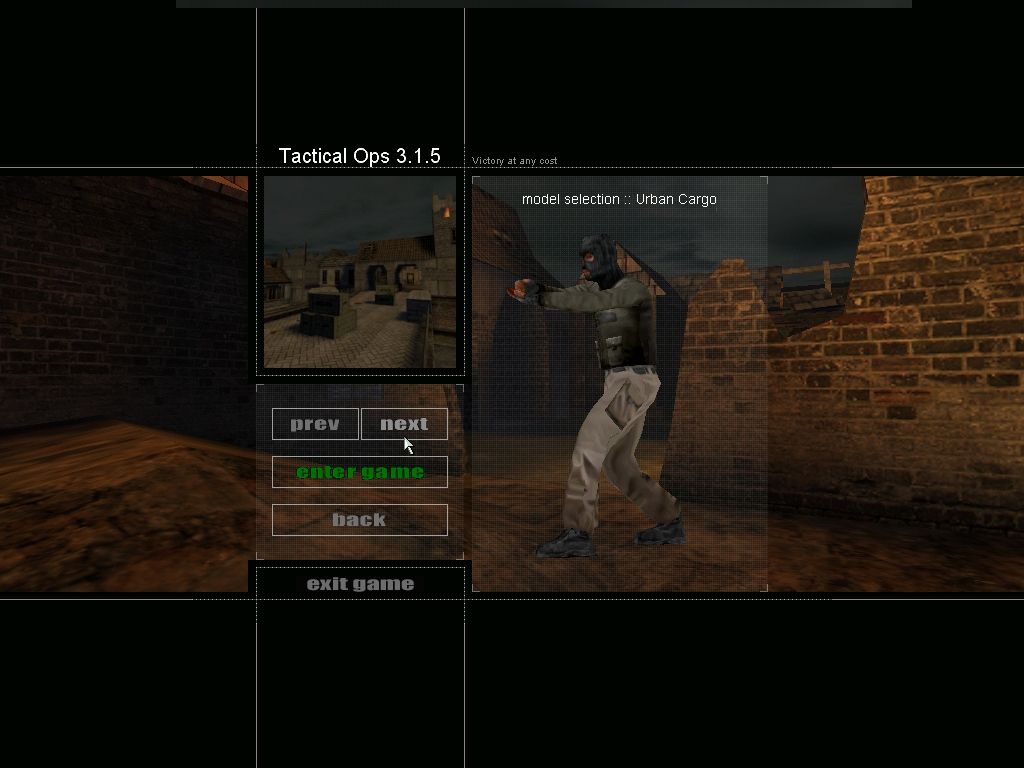 Tactical Ops: Assault on Terror (Windows) screenshot: Model selection (terrorist)