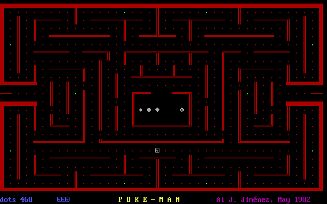 Poke-Man (DOS) screenshot: In-Game