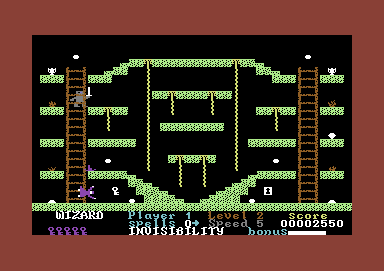 Wizard (Commodore 64) screenshot: Falling to my death