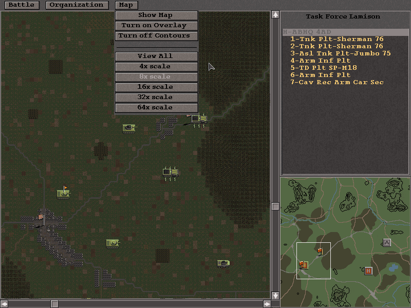 Across the Rhine (DOS) screenshot: deploying your forces