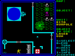 Rebelstar (ZX Spectrum) screenshot: Entering the base