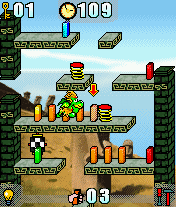 Domino Quake (J2ME) screenshot: As you move on, puzzles become more complex.