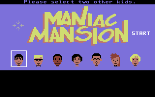 Maniac Mansion (Commodore 64) screenshot: Title screen