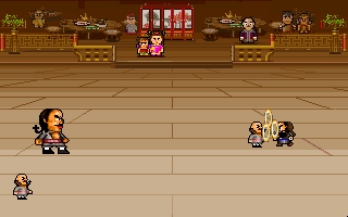 Lu Ding Ji (DOS) screenshot: Battle! Enemy attacks