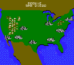 Death Race (NES) screenshot: Traveling across America