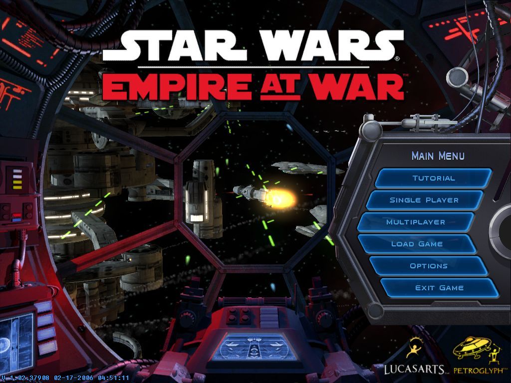 Star Wars: Empire at War (Windows) screenshot: Main Menu