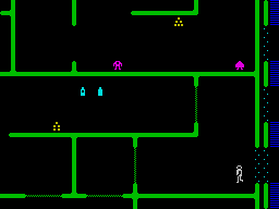 Halls of the Things (ZX Spectrum) screenshot: Exploring one of the dungeon areas