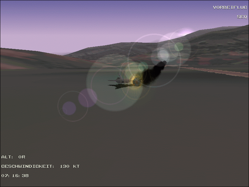 Total Air War (Windows) screenshot: The plane hit the ground ...