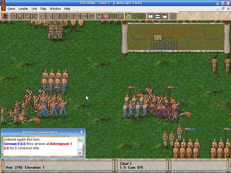 The Great Battles of Caesar (Windows) screenshot: A minor skirmish