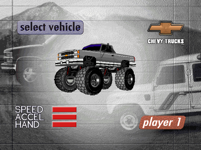 Test Drive: Off-Road (DOS) screenshot: The Chevy Truck.