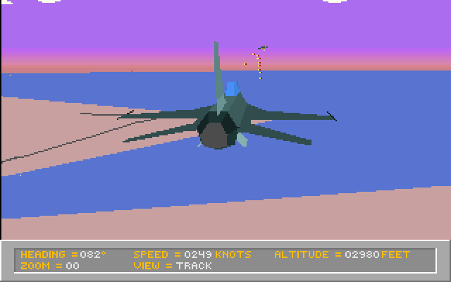 Falcon 3.0 (DOS) screenshot: Firing the cannon.