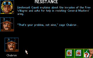 Midwinter (DOS) screenshot: A refusal to join the team.
