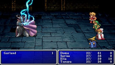 Final Fantasy (PSP) screenshot: Using a thunder spell