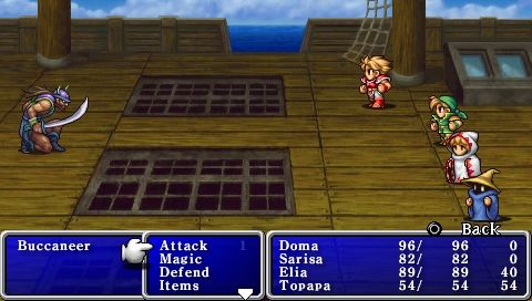 Final Fantasy (PSP) screenshot: Even on ships you will often find random battles.