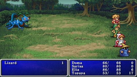 Final Fantasy (PSP) screenshot: Fleeing from battle.