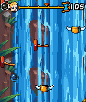 Super Boom Boom (J2ME) screenshot: Dropping the bomb. It's a heavy thing after all.