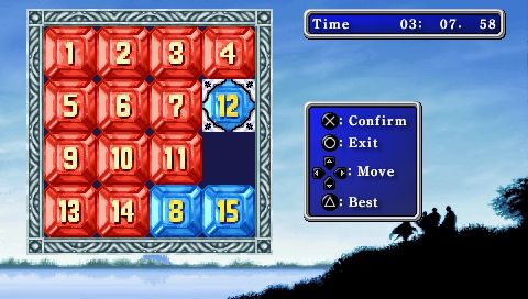 Final Fantasy (PSP) screenshot: 15 puzzle mini-game on a ship