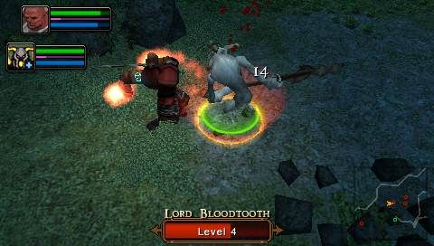 Dungeon Siege: Throne of Agony (PSP) screenshot: Combat with mini-boss