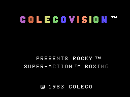 Rocky Super Action Boxing (ColecoVision) screenshot: Title screen.