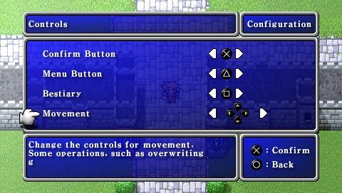 Final Fantasy (PSP) screenshot: In the game options you can change all control buttons.