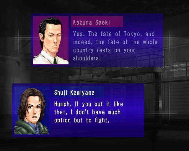 Robot Warlords (PlayStation 2) screenshot: The team is initially less than willing to fight the rebels but Kazuma's charm wins them round