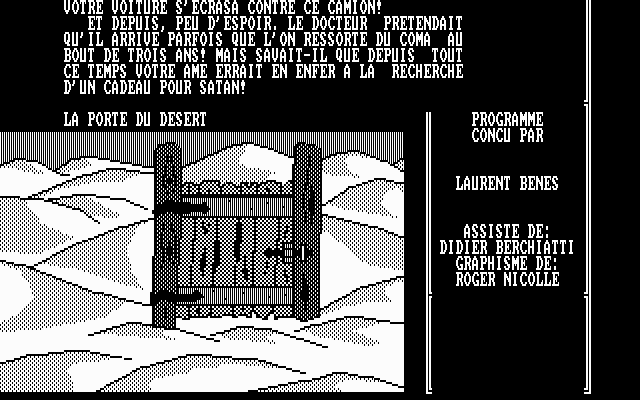 Orphée: Voyage aux Enfers (DOS) screenshot: Desert door - Rolling demo