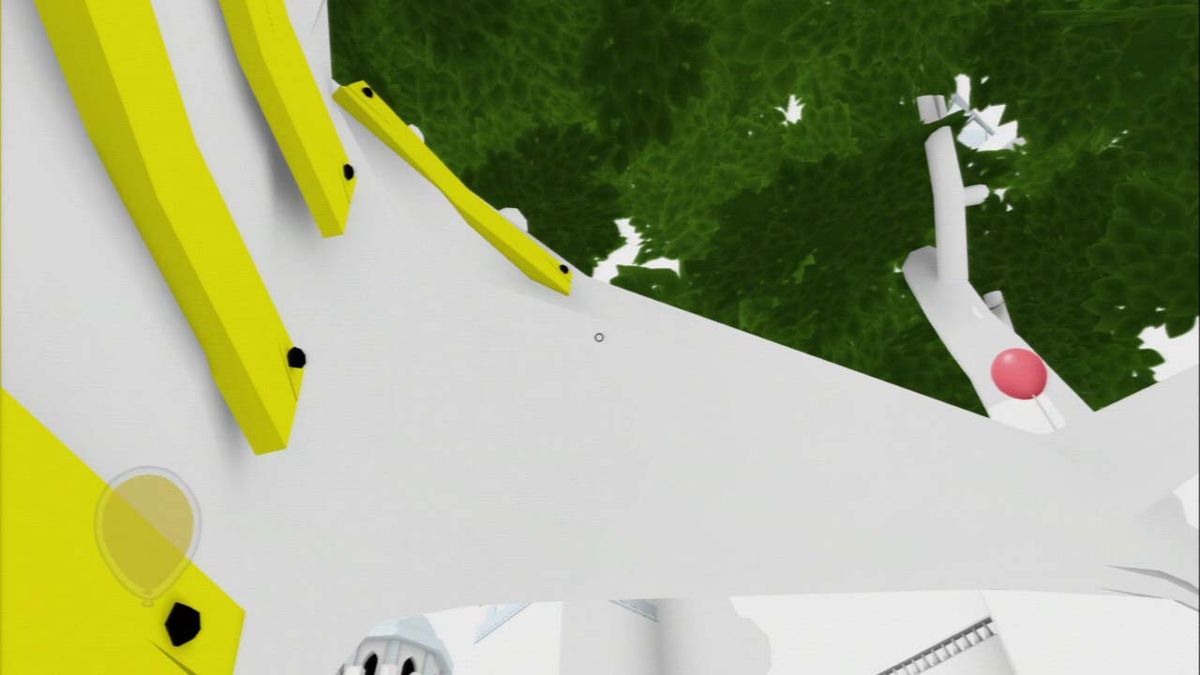 The Unfinished Swan (PlayStation 3) screenshot: Climbing a tree - yellow is an indicator for climbing objects.