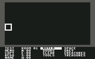 Adventure Creator (Commodore 64) screenshot: The Creation Screen