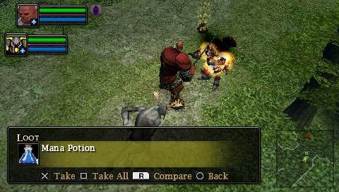 Dungeon Siege: Throne of Agony (PSP) screenshot: Looting