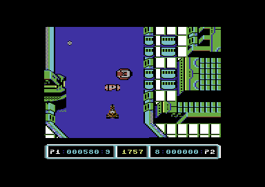 Last Duel: Inter Planet War 2012 (Commodore 64) screenshot: Get this power pod to upgrade weapons