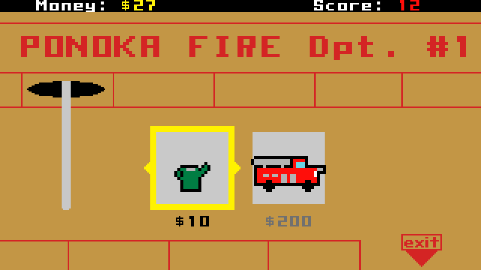 Humble Weekly Bundle: Fantastic Arcade (Windows) screenshot: <i>Risky Bison</i>: there are two options to put out fires.