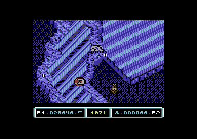 Last Duel: Inter Planet War 2012 (Commodore 64) screenshot: Fell into the water