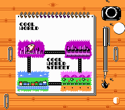 Cool World (NES) screenshot: A map of the levels