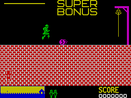 Hunchback (ZX Spectrum) screenshot: A simple level to start with