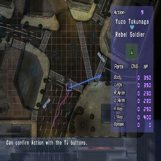 Robot Warlords (PlayStation 2) screenshot: The result of this attack was no damage to the enemy at all