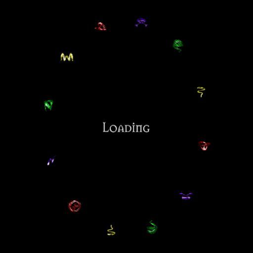 Summoner 2 (PlayStation 2) screenshot: This wheel of rotating symbols is the game's load screen.