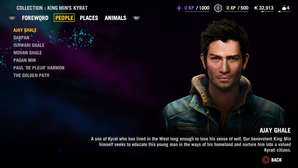 Far Cry 4 (PlayStation 4) screenshot: Info about game characters